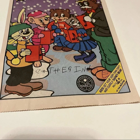 Vintage Christmas Shoney's Song Book with Shoney Bear kid's menu  1995 - Picture 3 of 10